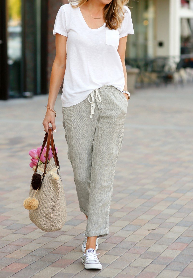 Ayleen - Cómodos pantalones de algodón con cordón de moda