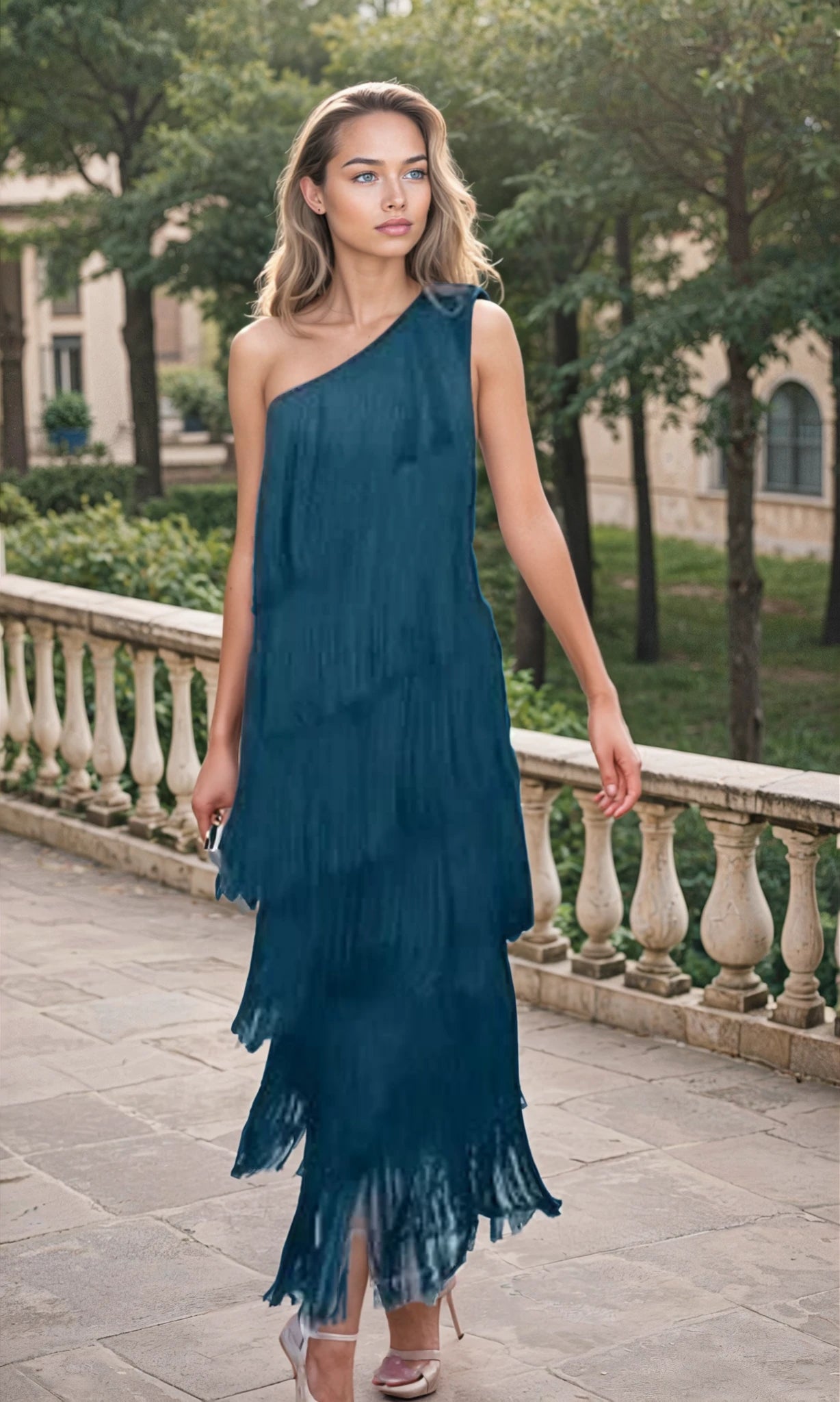 Vestido Lauren – Movimiento con Flecos