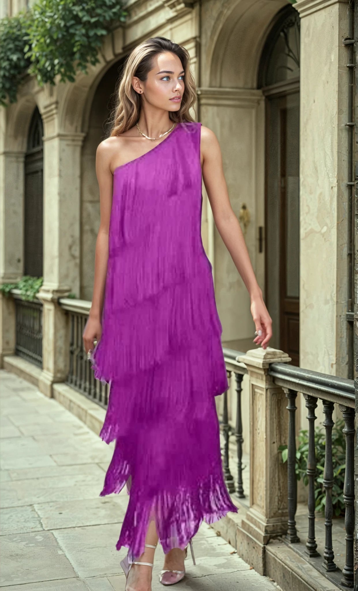 Vestido Lauren – Movimiento con Flecos