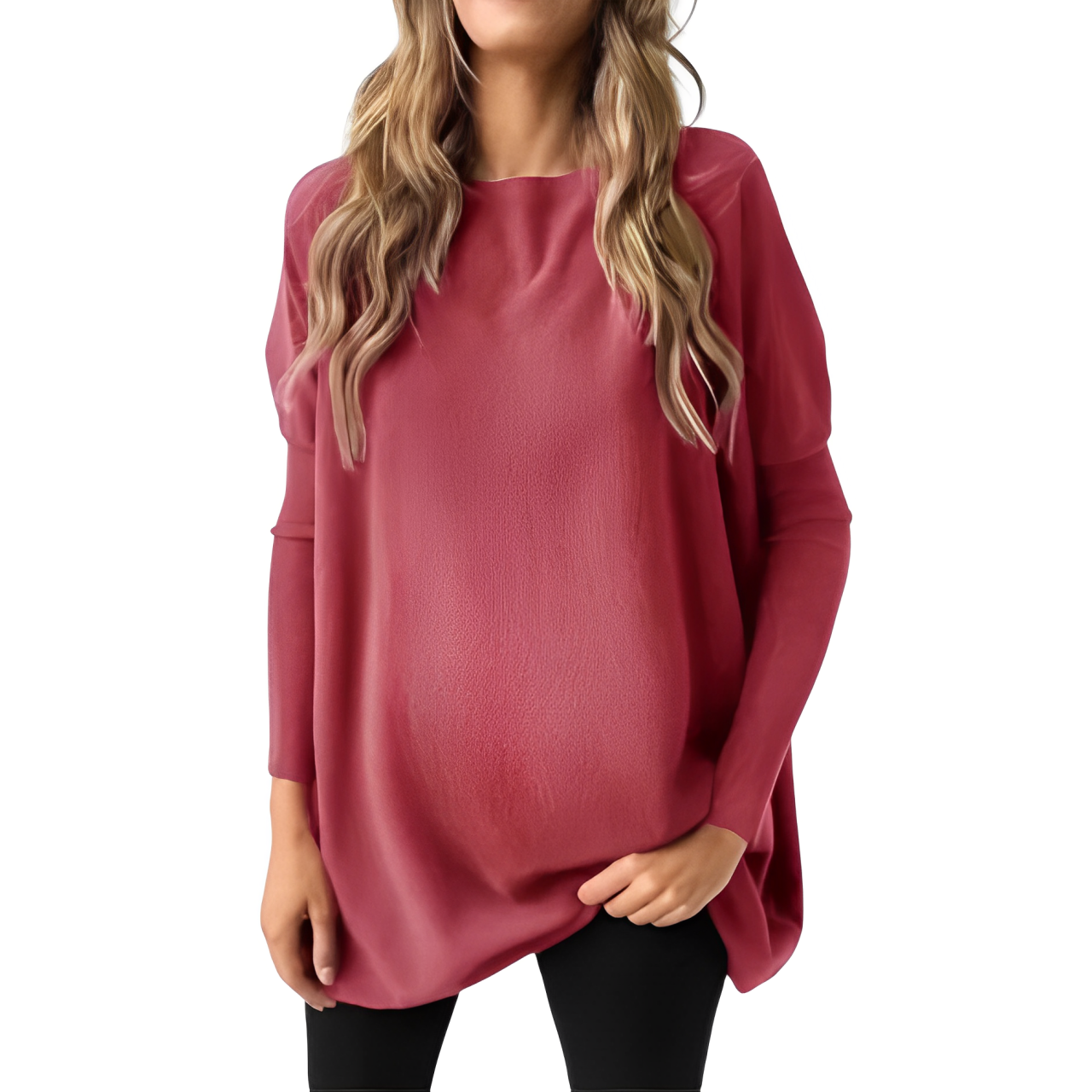 Kiana - Elegante blusa oversize de manga larga y escote redondo para un look otoñal perfecto