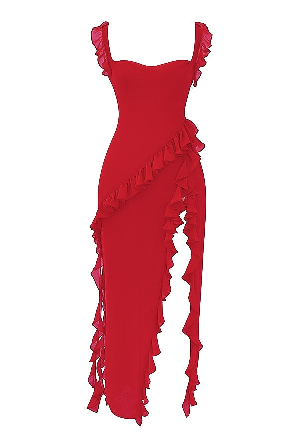 Dalia | Vestido largo con volantes