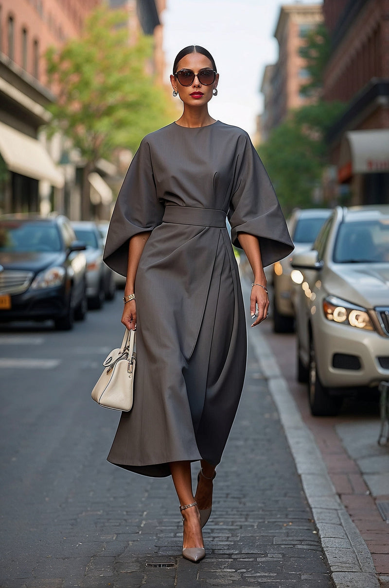 Chelsea - Vestido midi con cinturón