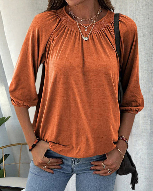 Kira - Elegante y versátil camiseta de cuello redondo para mujer