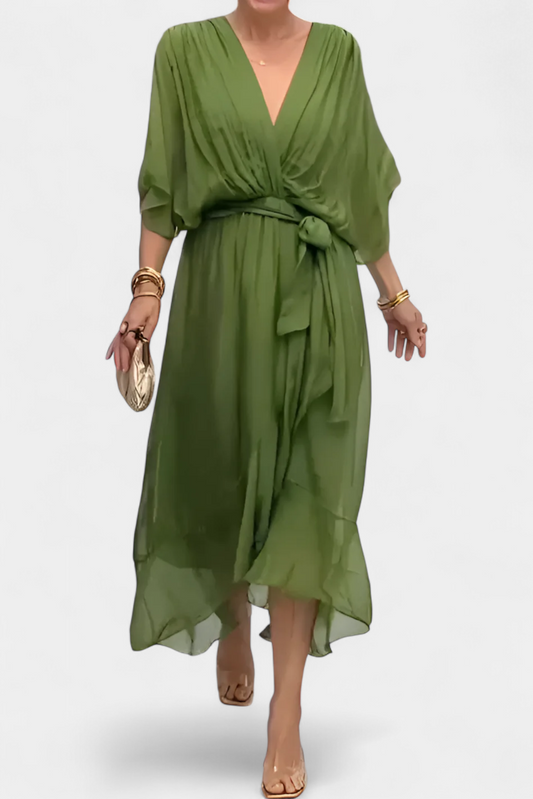 Luisa Vestido Flowy con Escote en V y Silueta Favorecedora