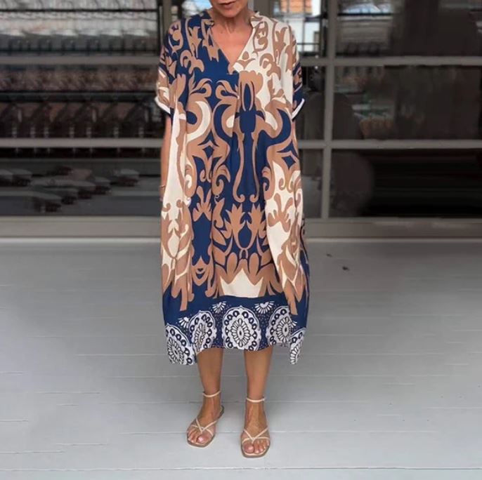 Cintia | Vestido midi holgado con escote en V