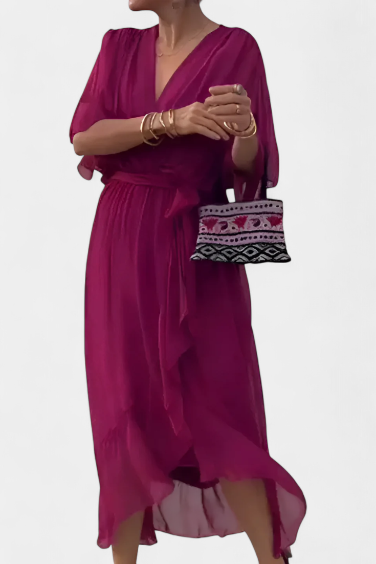 Luisa Vestido Flowy con Escote en V y Silueta Favorecedora