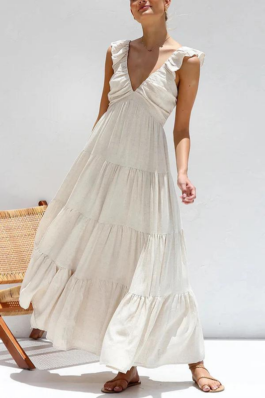 Ana - Vestido Largo Elegante Con Cuello En V
