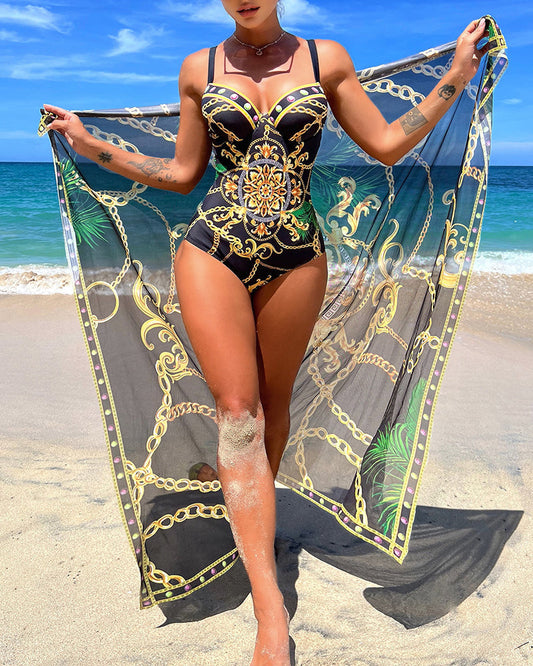 Marie | Traje de baño Push-up con falda de playa