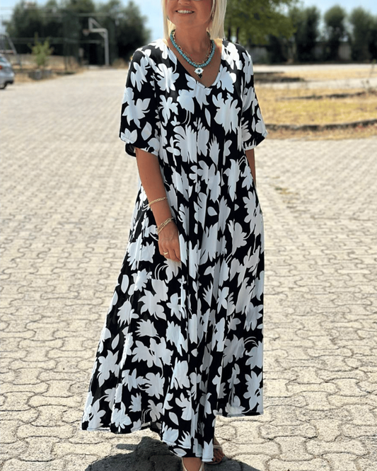 Gómez - Vestido Largo Informal Con Estampado Floral