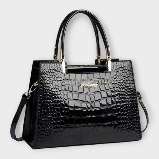 Bolsa de Mano de Patrón de Cocodrilo Brillante