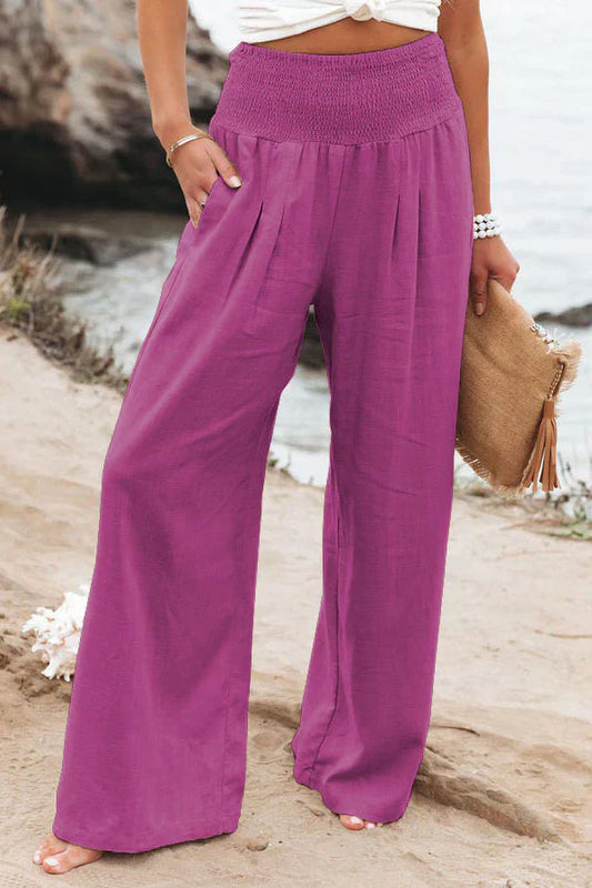 Elegantes pantalones de algodón y lino de Alexandra