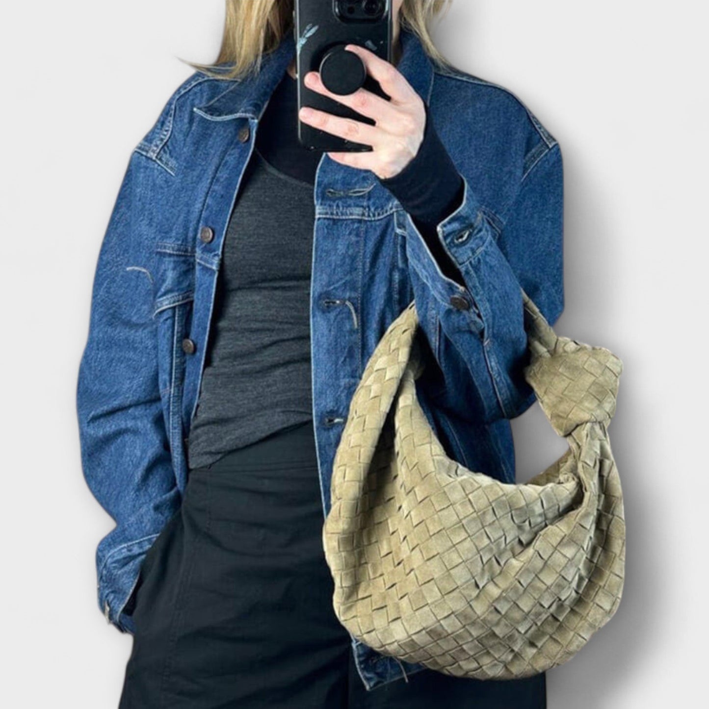 Gran bolso de mano trenzado para damas