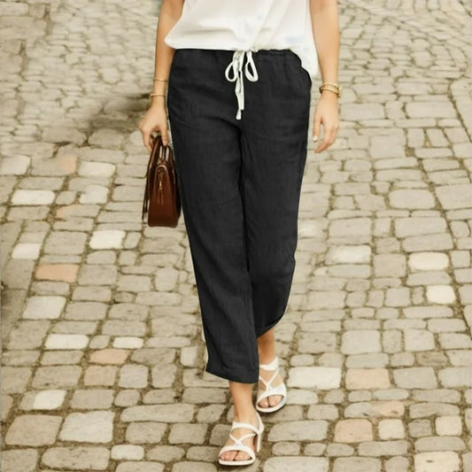 Ayleen - Cómodos pantalones de algodón con cordón de moda