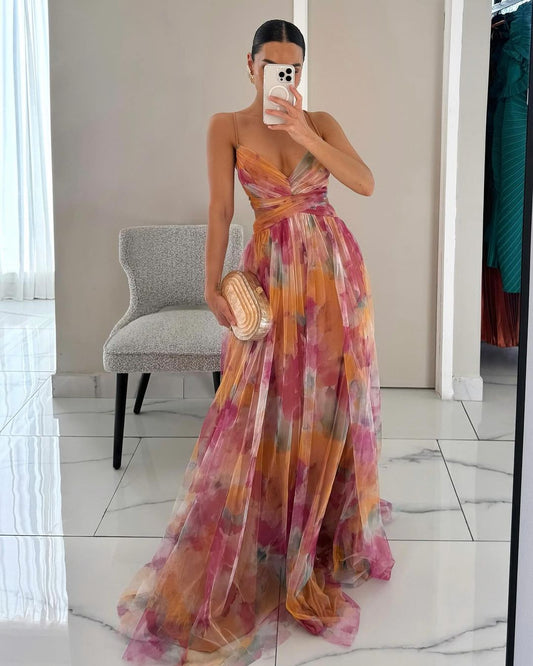 Camila - Maxi vestido encantador con estampado floral