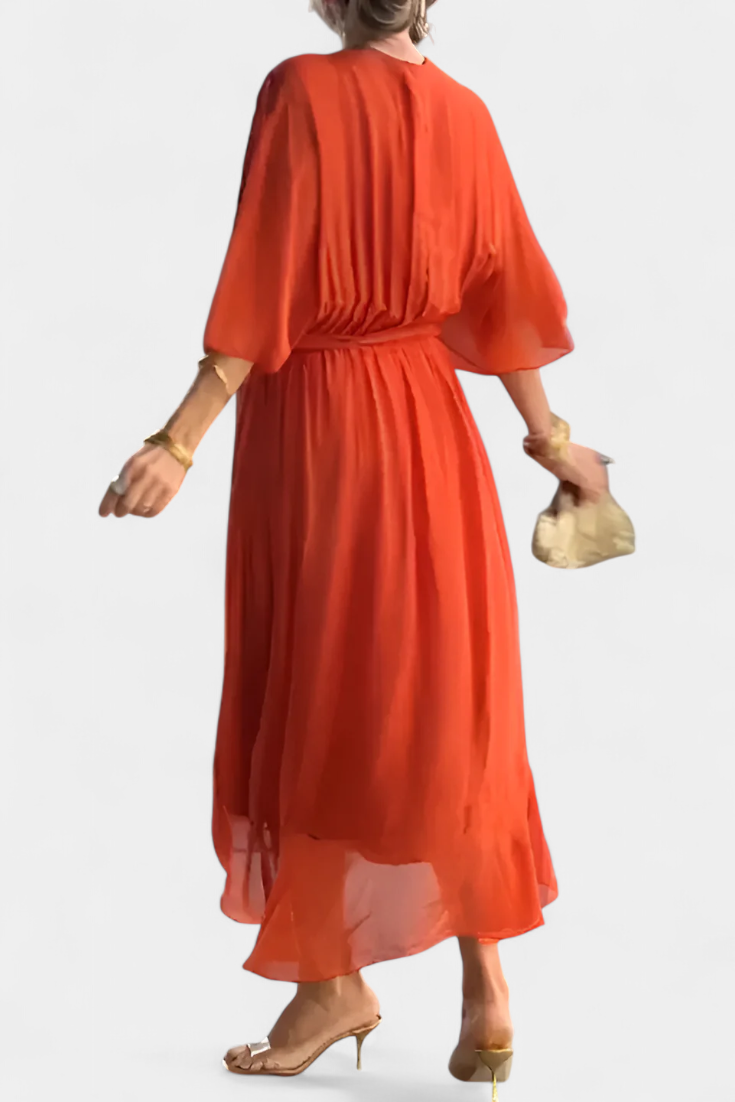 Luisa Vestido Flowy con Escote en V y Silueta Favorecedora