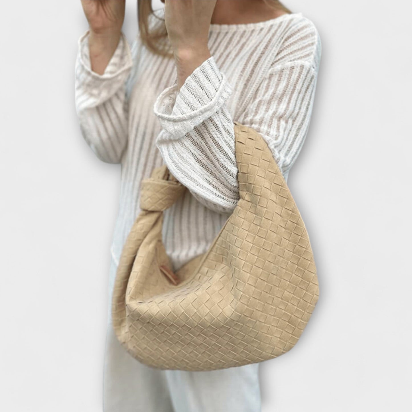 Gran bolso de mano trenzado para damas
