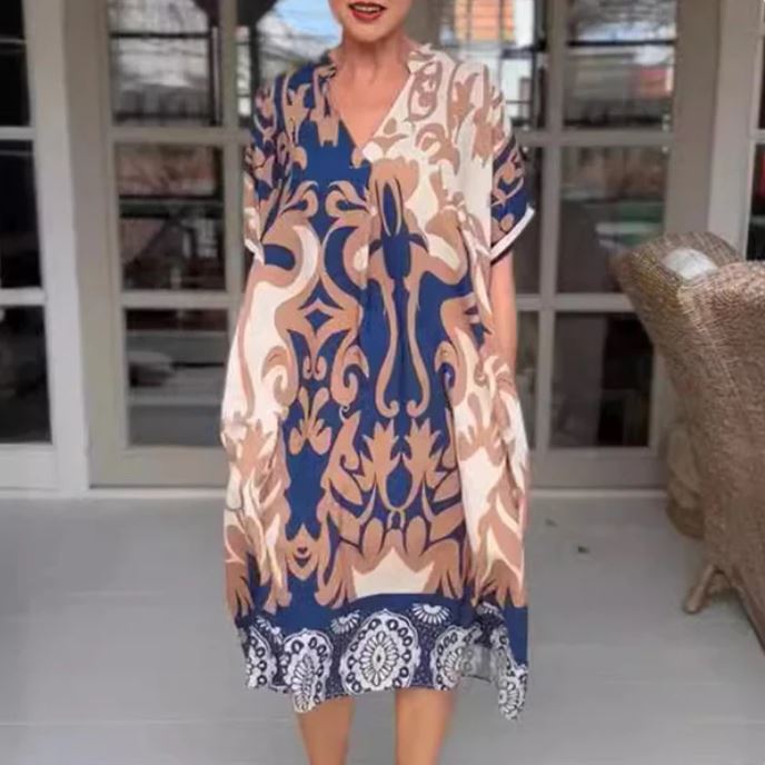 Cintia | Vestido midi holgado con escote en V