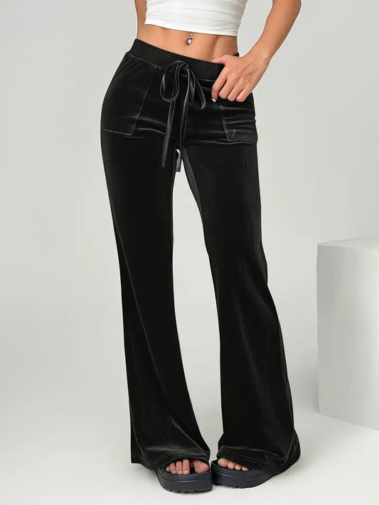 Agatha - Lujosos pantalones de pata ancha de terciopelo para un look elegante