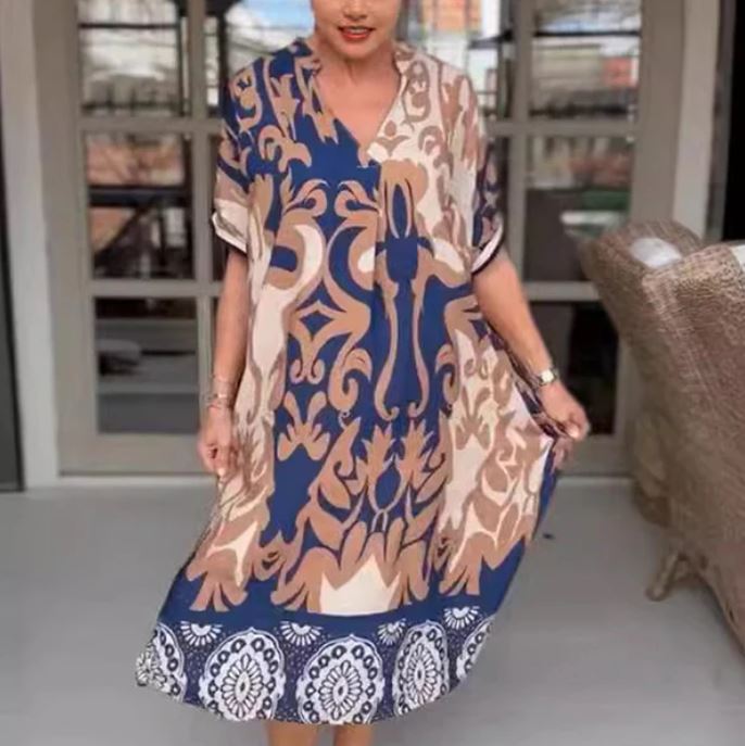 Cintia | Vestido midi holgado con escote en V