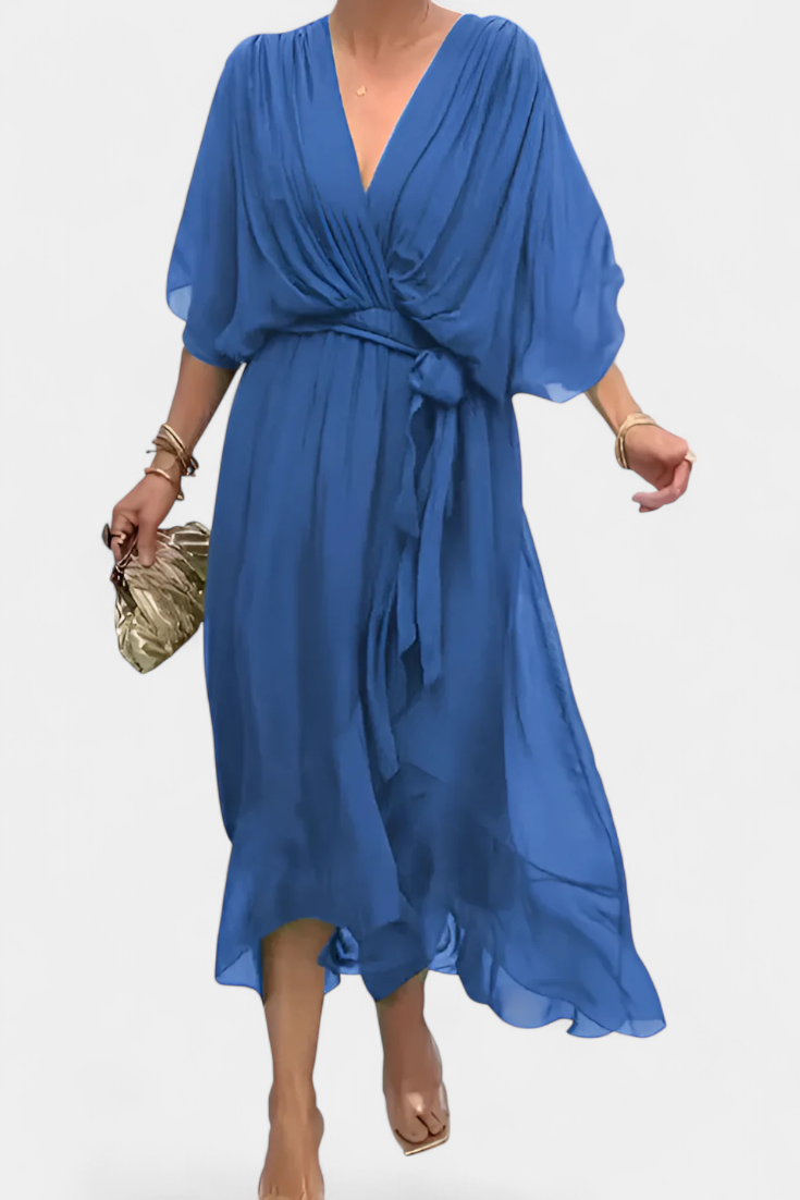 Luisa Vestido Flowy con Escote en V y Silueta Favorecedora