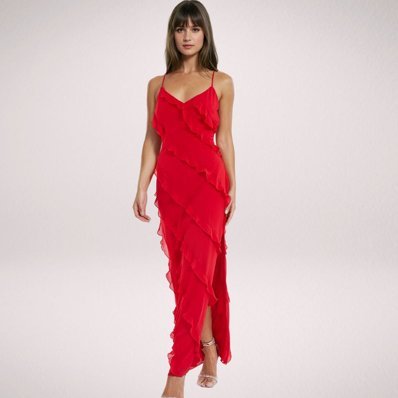 Isabella - Vestido Largo Elegante con Volantes