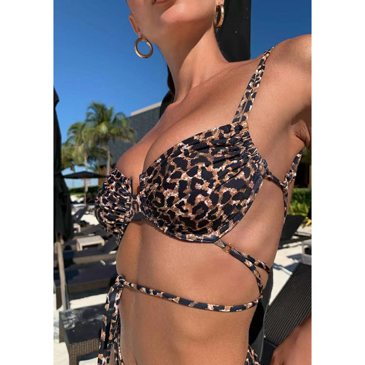 Camila - Conjunto de bikini con estampado de leopardo