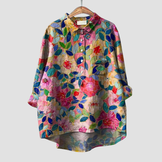 Althea | Camisa oversize con estampado floral multicolor