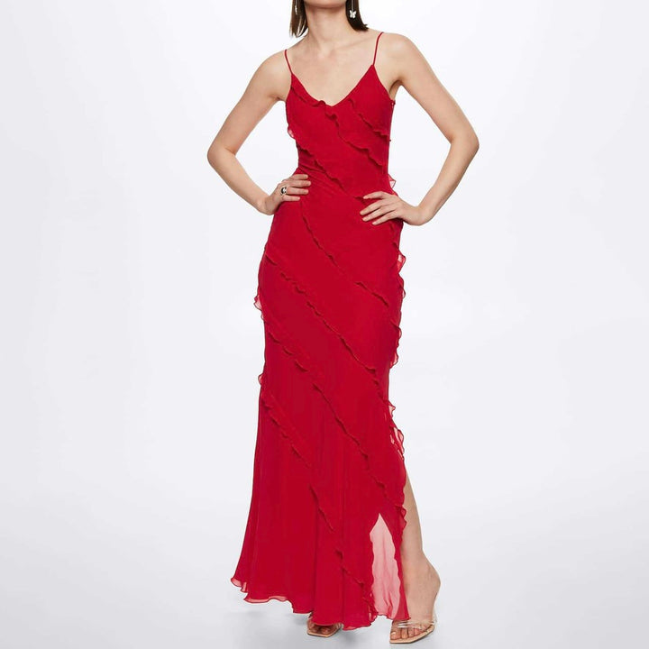 India - Vestido Largo Elegante con Volantes
