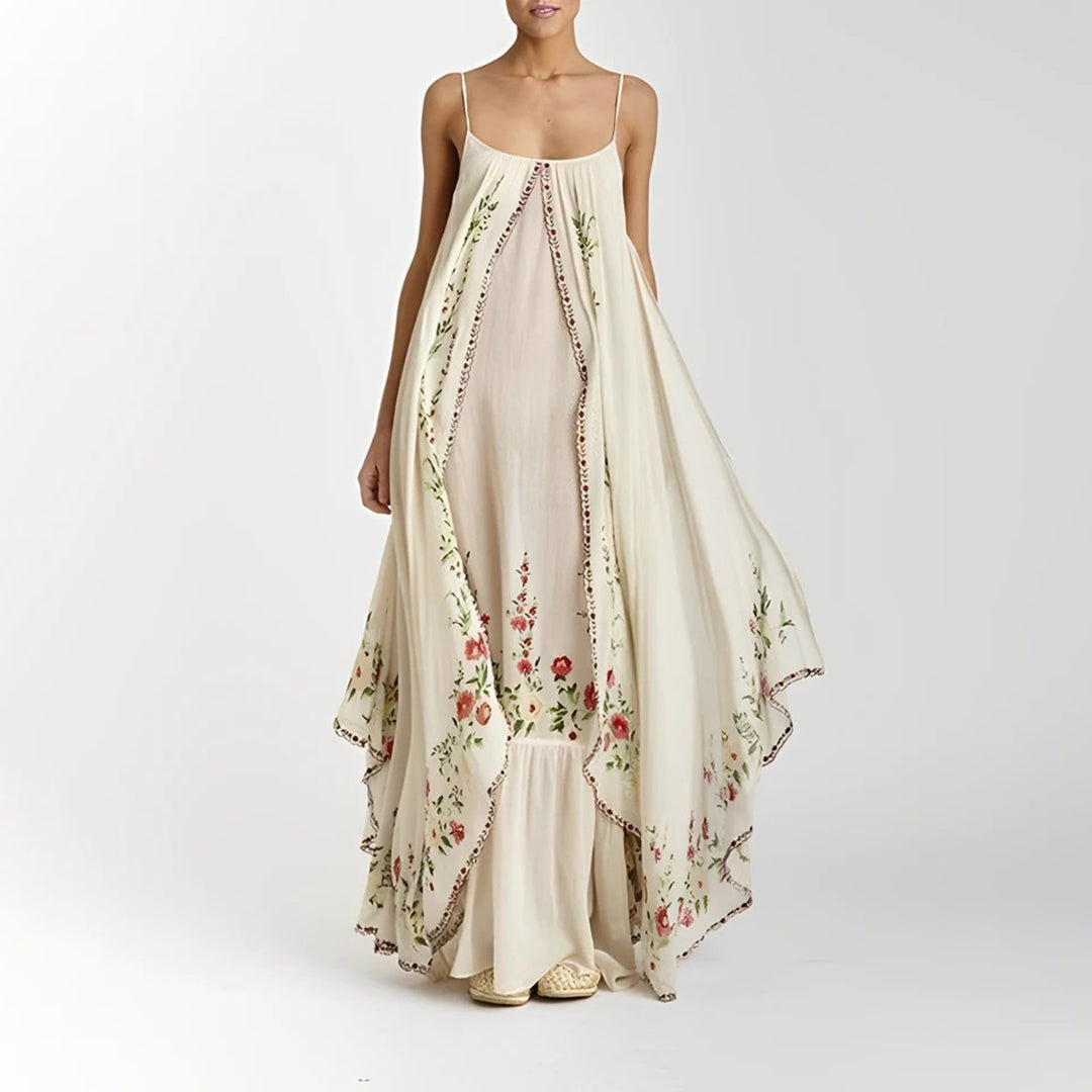 CARLY - Elegante maxivestido a capas para un look sofisticado