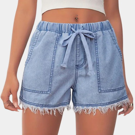 Rosalba - Short de mujer con elegante dobladillo de golf y cordón ajustable