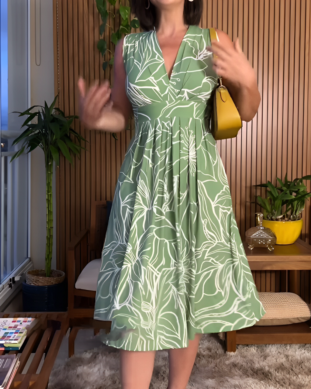 VESTIDO "FLOR DEL PARAÍSO" - CINTURA ANCHA Y SIN MANGAS