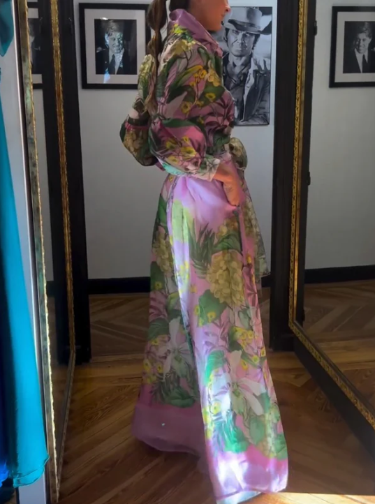 VESTIDO ELEGANTE - CINTURA FLORAL