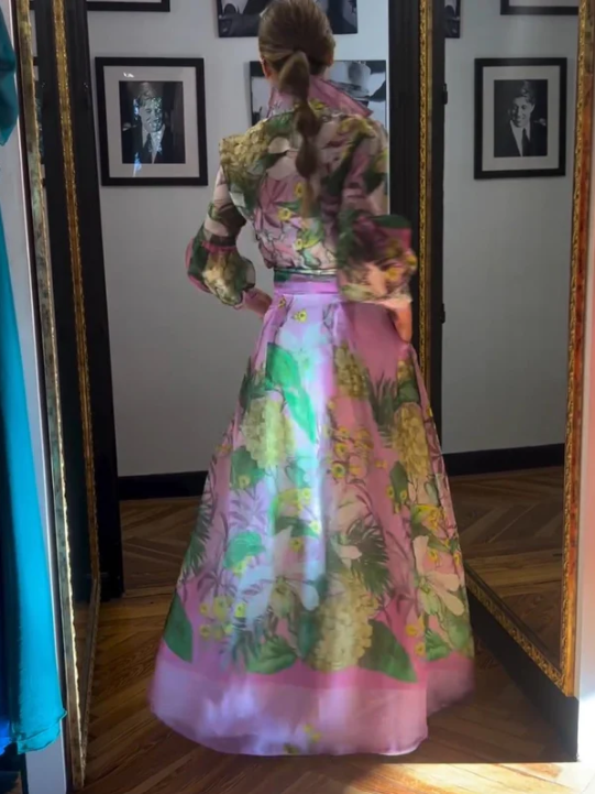 VESTIDO ELEGANTE - CINTURA FLORAL