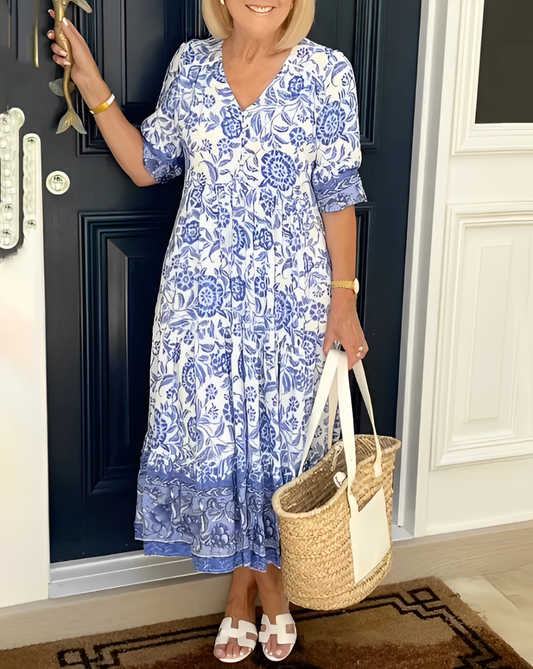 VESTIDO BOHEMIO - CUELLO EN V