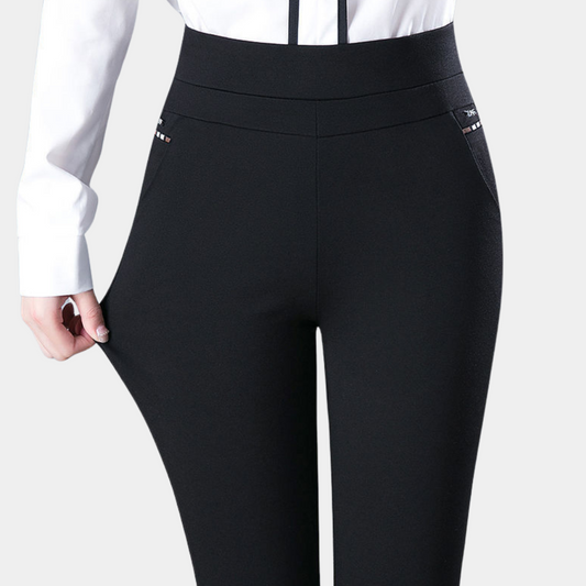 Margot - Pantalón elástico de talle alto con favorecedora cintura alta
