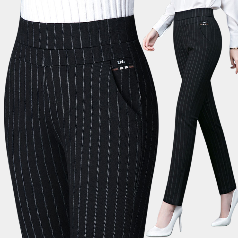 Margot - Pantalón elástico de talle alto con favorecedora cintura alta