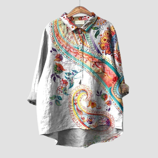 Mariella | Camisa oversize con estampado paisley multicolor