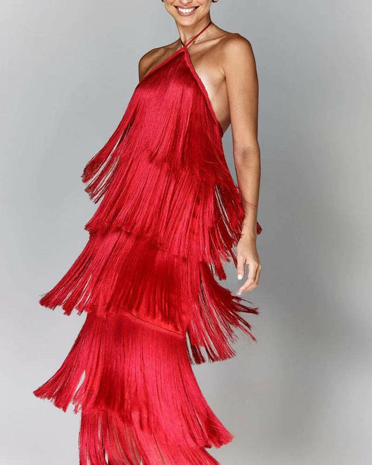 Sandra - Vestido con borlas