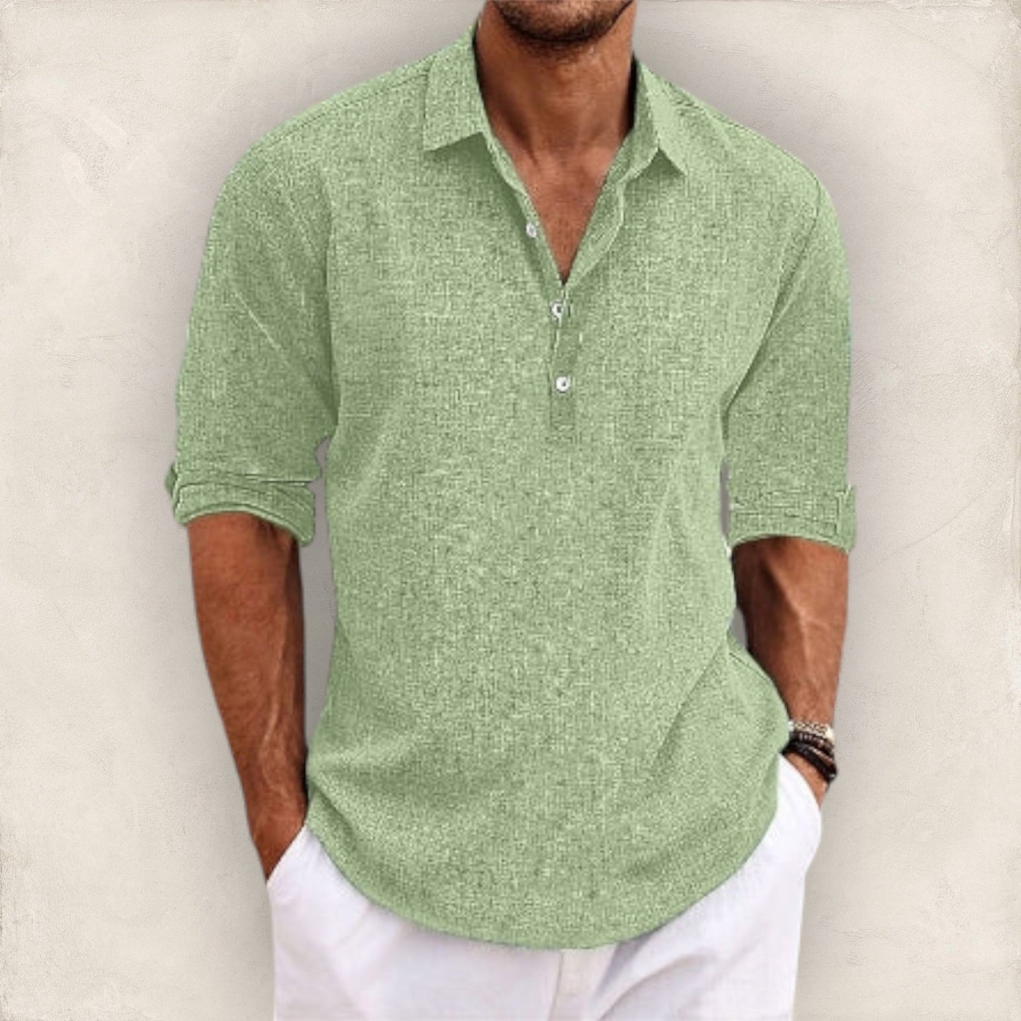 Givalli - Camisa casual de lino