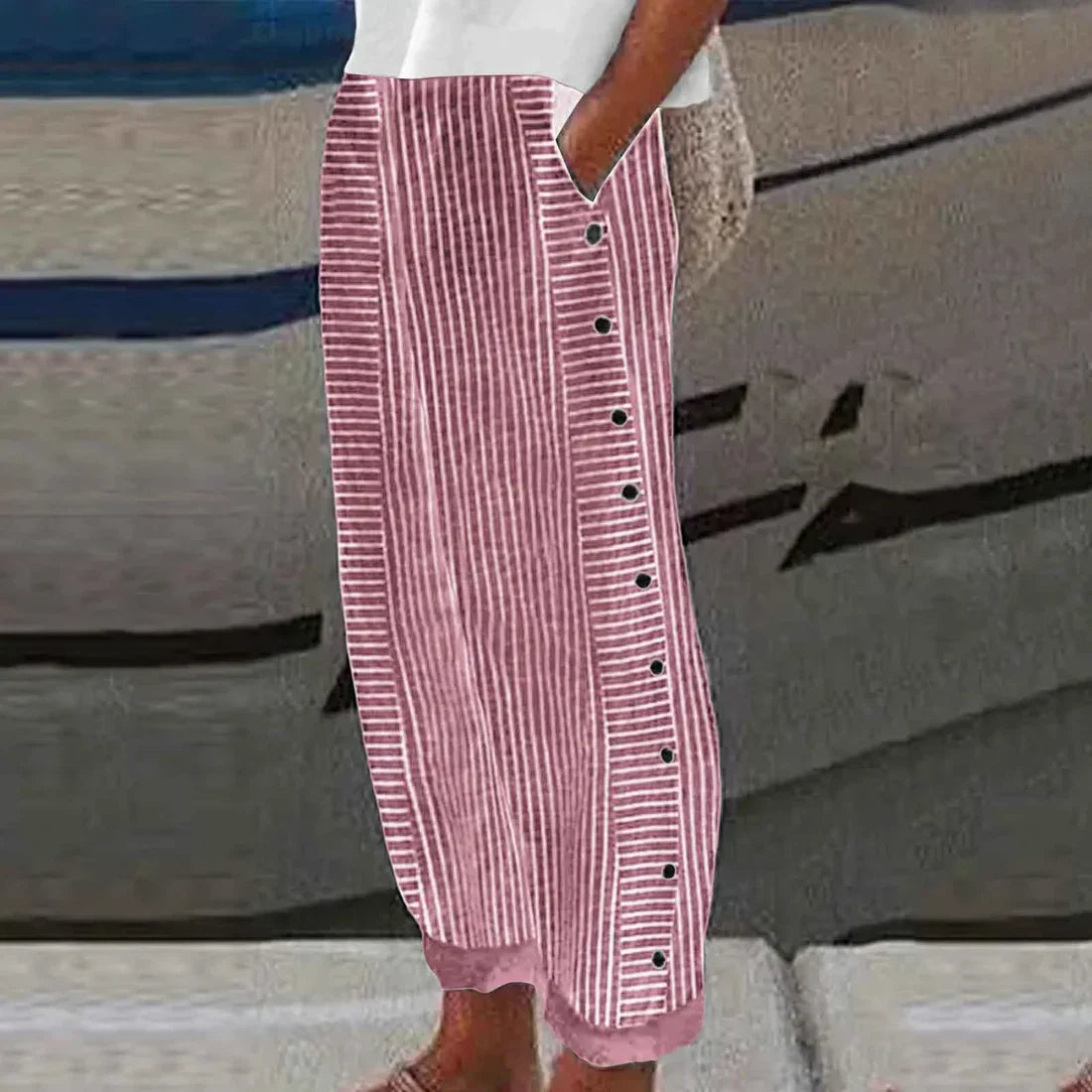 Georgia - Pantalones de verano a rayas de lujo para el máximo confort