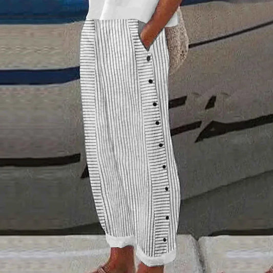 Georgia - Pantalones de verano a rayas de lujo para el máximo confort