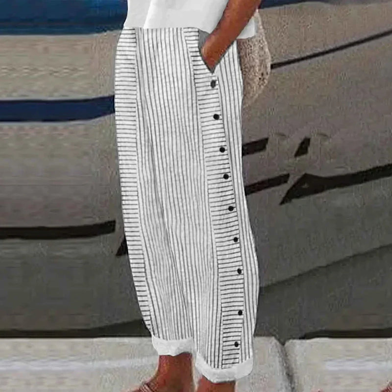 Georgia - Pantalones de verano a rayas de lujo para el máximo confort