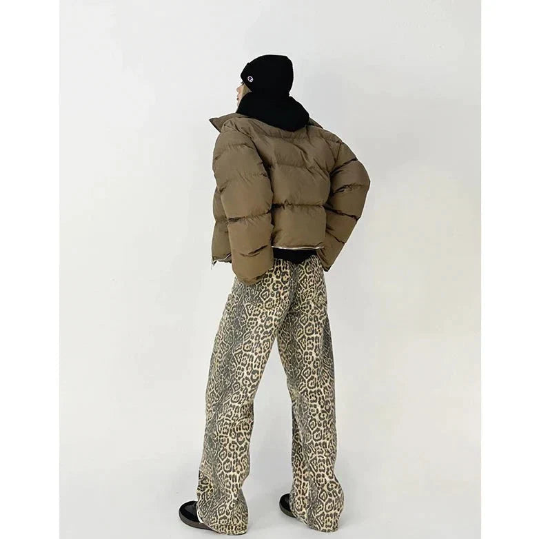 Gilda - Pantalones retro de moda con elegante estampado de leopardo