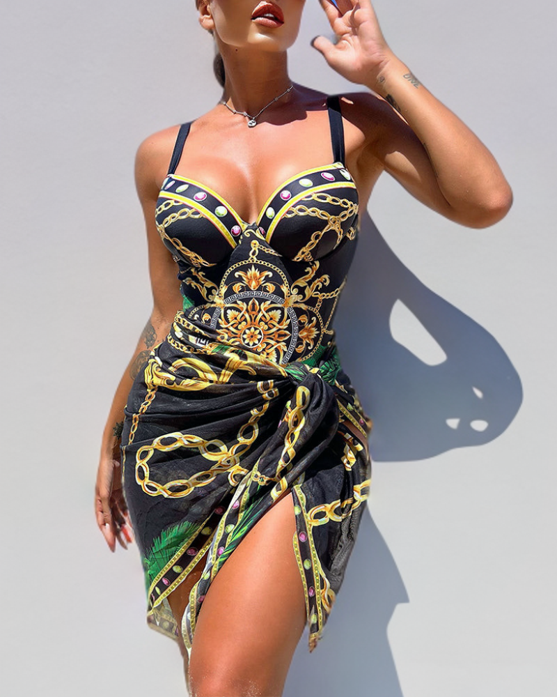 Marie | Traje de baño Push-up con falda de playa