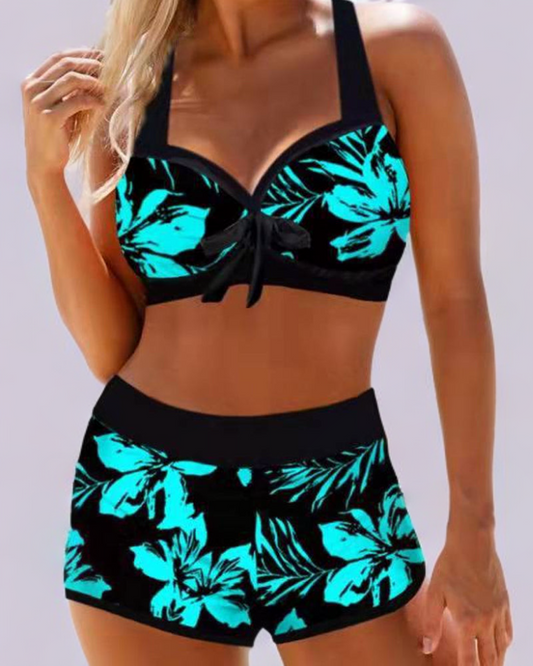 Anna | Traje de baño de talle alto con estampado floral