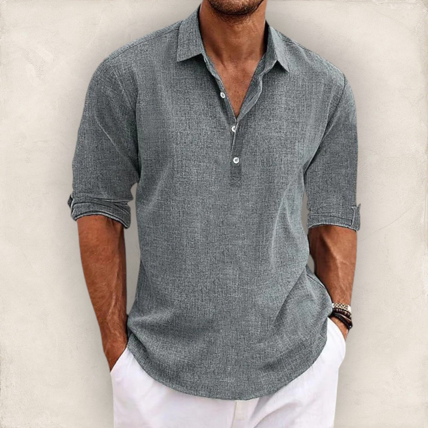 Givalli - Camisa casual de lino