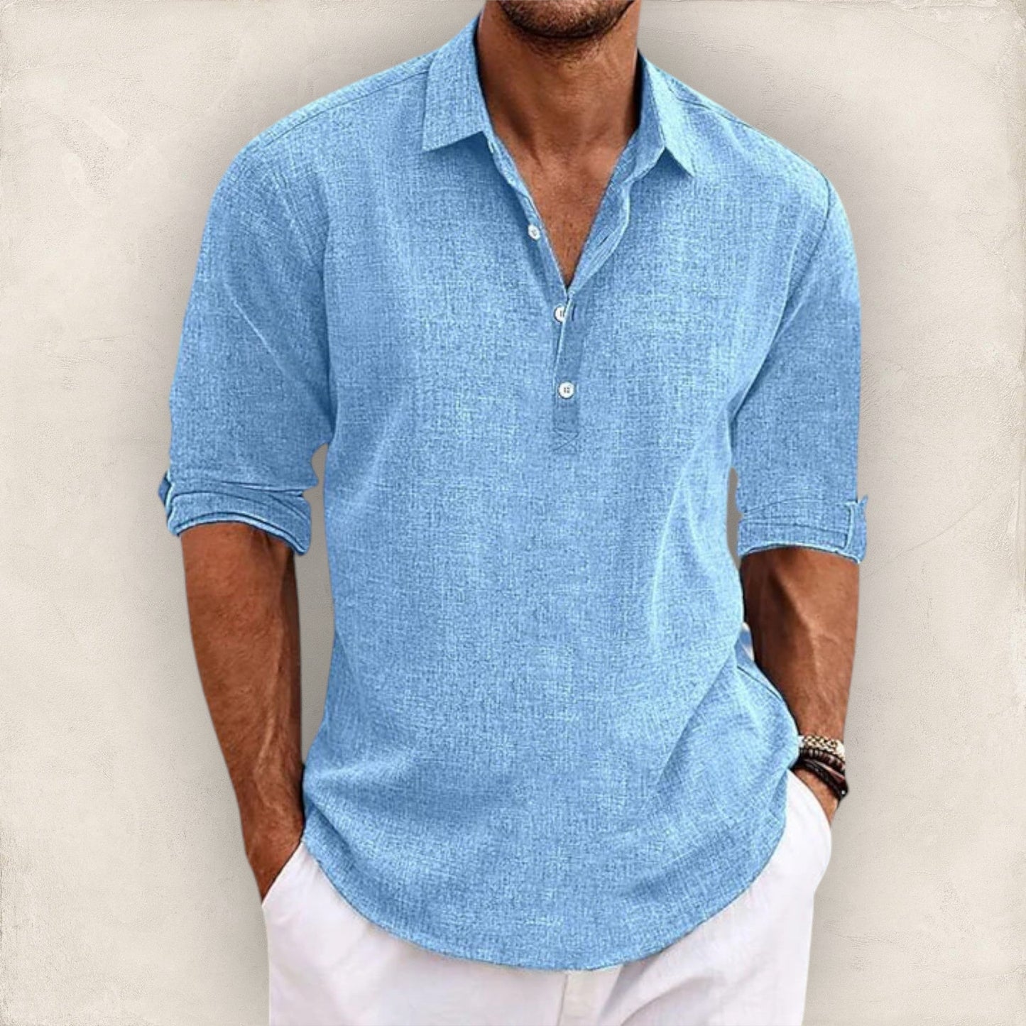 Givalli - Camisa casual de lino