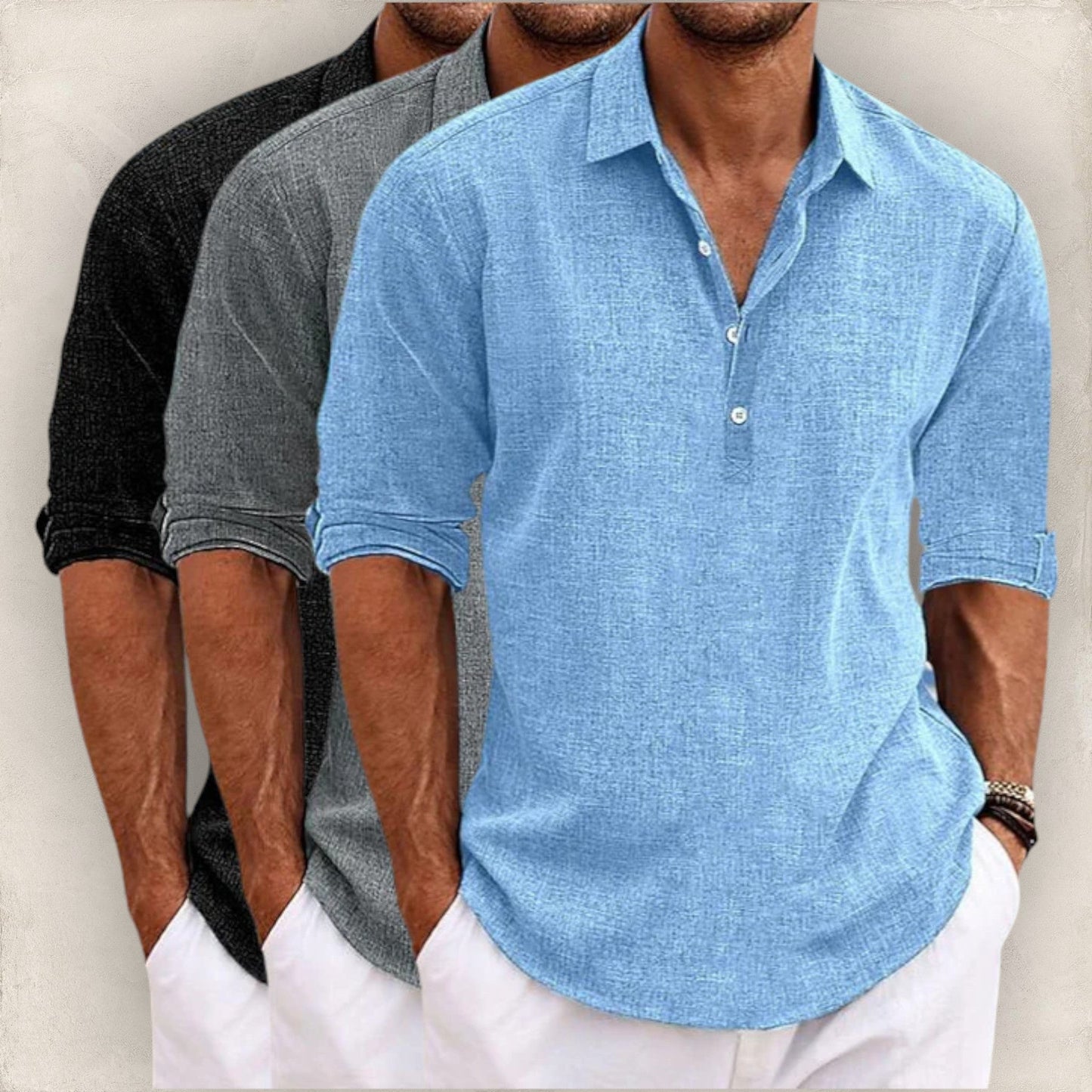 Givalli - Camisa casual de lino