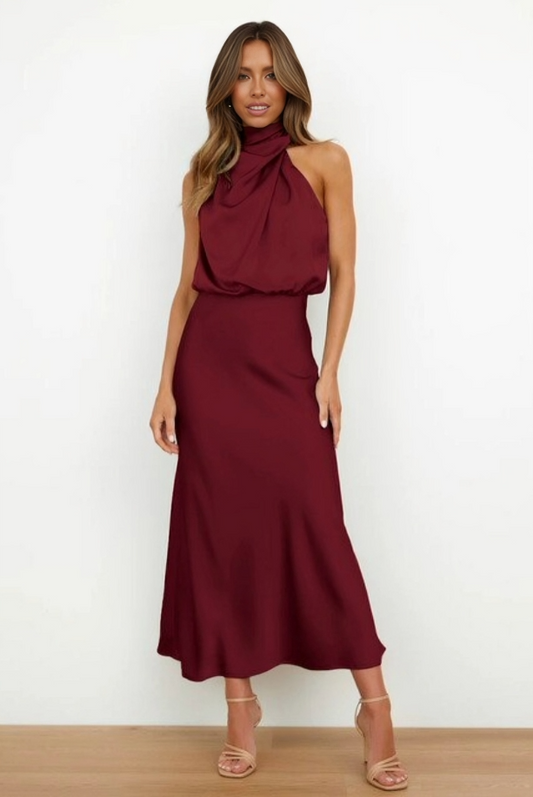 Vestido Leticia – Satén Largo y Sofisticado