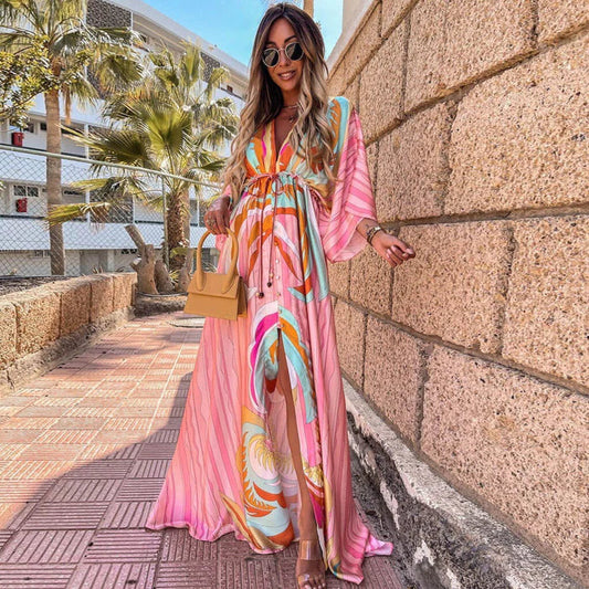 Eula - Elegante vestido de playa estampado para un día de verano perfecto